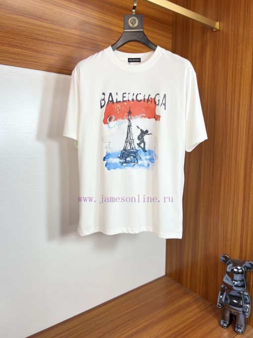 Balenciaga/Balenciaga 2025 Trendy Brand Couple's Style Classic Logo Printed Round Neck T-shirt ue550kqk
