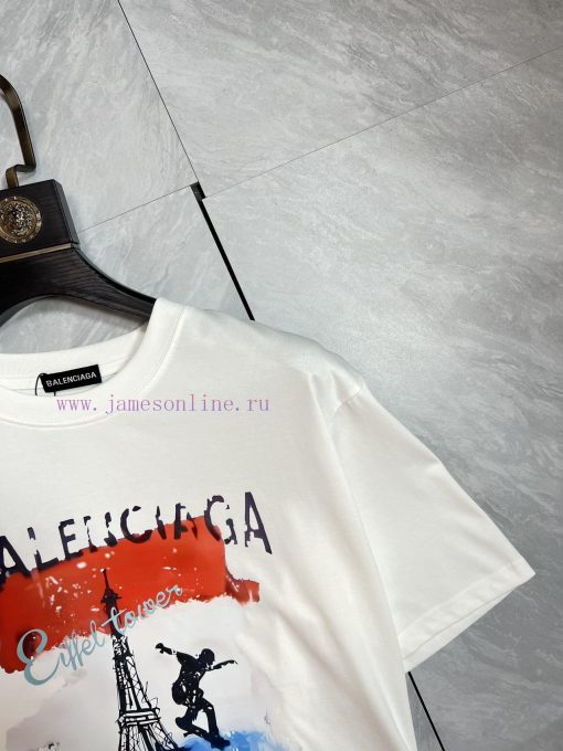 Balenciaga/Balenciaga 2025 Trendy Brand Couple's Style Classic Logo Printed Round Neck T-shirt ue550kqk - Image 8
