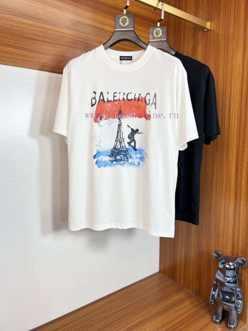 Balenciaga/Balenciaga 2025 Trendy Brand Couple's Style Classic Logo Printed Round Neck T-shirt ue550kqk - Image 10