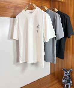 Loewe/Loewe 2025 Trendy Brand Couple's Style Classic Logo Printed Round Neck T-shirt Spring And p3axp72n