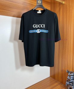 Gucci/Gucci 2025 Trendy Brand Couple's Style Classic Logo Printed Round Neck T-shirt Spring And 4tezg6v0