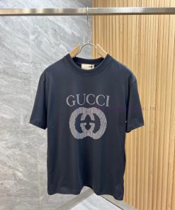 Gucci/Gucci 2025 Trendy Brand Couple's Style Classic Logo Printed Round Neck T-shirt Spring And 96apjlwv
