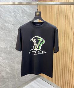 Versace/Versace 2025 Trendy Brand Couple's Style Classic Logo Printed Round Neck T-shirt Spring kw3ajosg