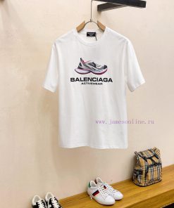 Balenciaga/Balenciaga 2025 Trendy Brand Couple's Style Classic Logo Printed Round Neck T-shirt hsk7qnwr