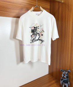 Burberry/Burberry 2025 Trendy Brand Couple's Style Classic Logo Printed Round Neck T-shirt Spri tr7yp143