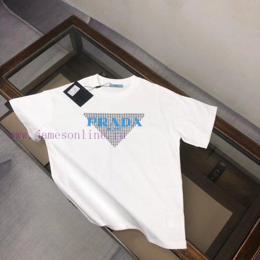 PRADA Prada 25ss Round Neck Short Sleeve T-shirt - Available For Customized Fabric. Thick And T 9wksmx40