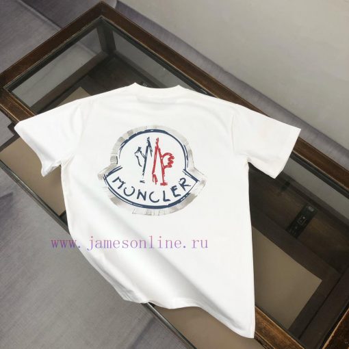 MonclerCeller 2025 Spring/Summer New Unisex Short Sleeved T-shirt With Runway Print Pattern Fas 4hspta3s