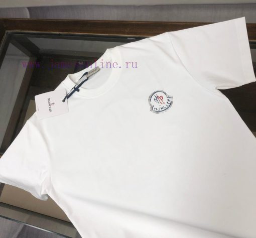 MonclerCeller 2025 Spring/Summer New Unisex Short Sleeved T-shirt With Runway Print Pattern Fas 4hspta3s - Image 5