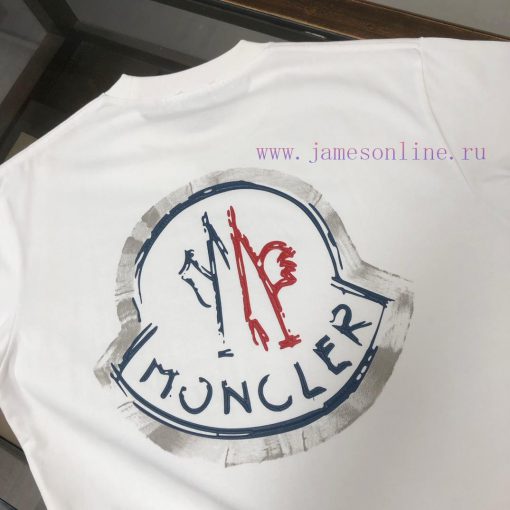 MonclerCeller 2025 Spring/Summer New Unisex Short Sleeved T-shirt With Runway Print Pattern Fas 4hspta3s - Image 9