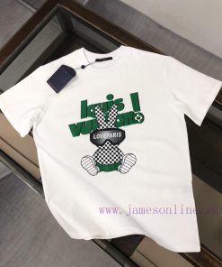 Louis Vuitton/LV Summer New Round Neck Short Sleeve T-shirt 270g Heavy Duty High End Pure Cotto k20jjnsn