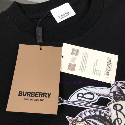 Burberry Couple's Short Sleeved T-shirt With Top-notch Contrasting Printed Logo Design. The Fab ge2iyn4h - Image 5