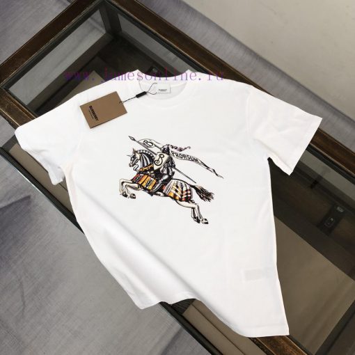 Burberry Couple's Short Sleeved T-shirt With Top-notch Contrasting Printed Logo Design. The Fab mwnjewqb - Image 2
