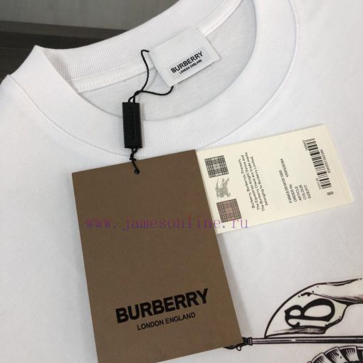 Burberry Couple's Short Sleeved T-shirt With Top-notch Contrasting Printed Logo Design. The Fab mwnjewqb - Image 5