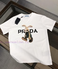PRADA's New Summer Round Neck Short Sleeved T-shirt Is Made Of High-end Pure Cotton Fabric With yuzf816p