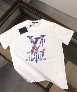 LV Summer New Round Neck Short Sleeve T-shirt 270g Heavy Duty High End Pure Cotton Fabric With 51p3gyw8