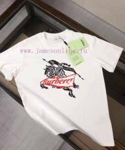Burberry's New Summer Round Neck Short Sleeved T-shirt Weighing 270g Is Made Of High-quality Pu 4835amax