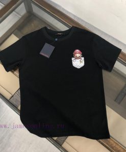 LV Summer New Round Neck Short Sleeve T-shirt 270g Heavy Duty High End Pure Cotton Fabric With n2p21j2o