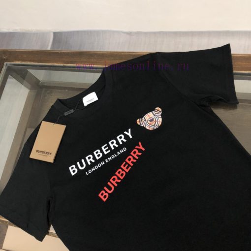 Burberry's New Summer Round Neck Short Sleeved T-shirt Weighing 270g Is Made Of High-quality Pu bbqqokwi - Image 3