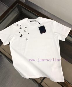 Louis Vuitton/LV Summer New Round Neck Short Sleeve T-shirt 270g Heavy Duty High End Pure Cotto h7oa2ukk