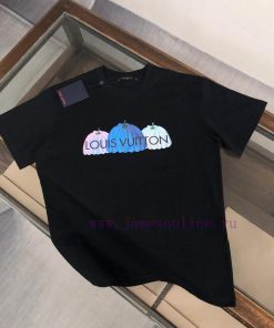 Louis Vuitton/LV Summer New Round Neck Short Sleeve T-shirt 270g Heavy Duty High End Pure Cotto frz1aqk0