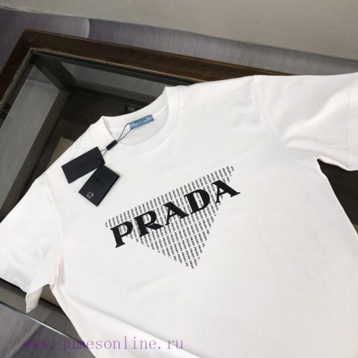 PRADA Prada 25 Couple's Short Sleeved T-shirt~Top Printed Logo Design~The Fabric Is Comfortable clv2qvtd - Image 4