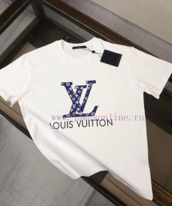 Louis Vuitton/LV Summer New Round Neck Short Sleeve T-shirt 270g Heavy Duty High End Pure Cotto 00et92h5