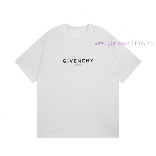 Top Level Real-life PhotosGivenchy Givenchy. 25SS Letter Mirror Pattern Printed Short Sleeved T d77qzy0h