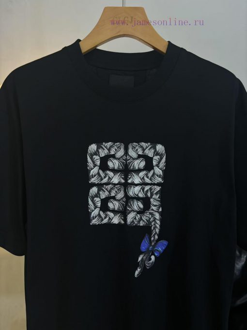 Top Level Real-life PhotosGivenchy Givenchy. 25SS Butterfly Whip Pattern Printed Short Sleeve T e9yj3dfm - Image 7