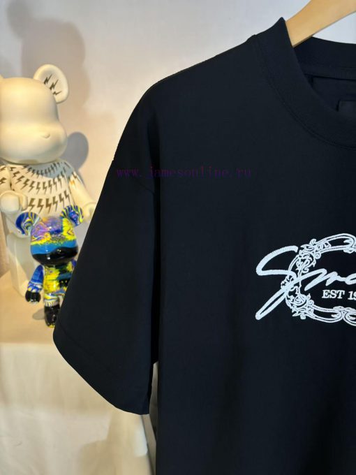 Top Level Real-life PhotosGivenchy Givenchy. 25SS. Classic Letter Pattern Embroidered Short Sle 0cwr2l6k - Image 4