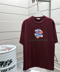 BUR Burberry 2025 Spring/Summer New Trendy Brand New Printed Round Neck Short Sleeve T-shirtThe 4voy4r87