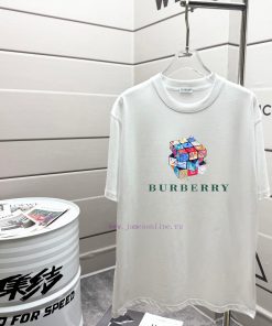 BUR Burberry 2025 Spring/Summer New Trendy Brand New Printed Round Neck Short Sleeve T-shirtThe cwlrewcj