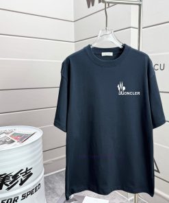 Mengkou MONCLE * 2g Round Neck Short Sleeved T-shirtClassic Embroidered Badge Printed Letter LO fjvvfcbn