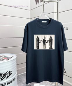 LOEWE 2025 Spring/Summer New Short Sleeve Half Sleeve T-shirt-Using 280g Double Yarn-Adopting T cai14ial
