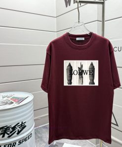 LOEWE 2025 Spring/Summer New Short Sleeve Half Sleeve T-shirt-Using 280g Double Yarn-Adopting T 7nk7iakw