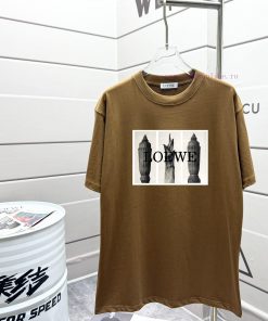 LOEWE 2025 Spring/Summer New Short Sleeve Half Sleeve T-shirt-Using 280g Double Yarn-Adopting T s6buokf8