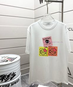 LOEWE 2025 Spring/Summer New Short Sleeve Half Sleeve T-shirt-Using 280g Double Yarn-Adopting T w7w91dzg