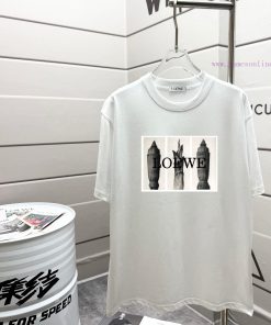 LOEWE 2025 Spring/Summer New Short Sleeve Half Sleeve T-shirt-Using 280g Double Yarn-Adopting T 8zi0pq84