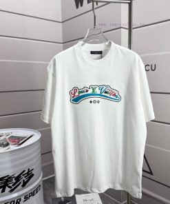 LV Louis Vuitton 2025 Spring/Summer New Embroidered Custom Double Yarn Plain Cotton Fabric Shor 7dgh8o46