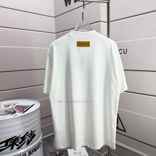 LV Louis Vuitton 2025 Spring/Summer New Embroidered Custom Double Yarn Plain Cotton Fabric Shor 7dgh8o46 - Image 3