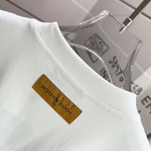 LV Louis Vuitton 2025 Spring/Summer New Embroidered Custom Double Yarn Plain Cotton Fabric Shor 7dgh8o46 - Image 8