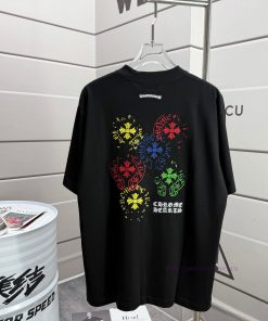 CH Kroxin 2025 Summer New Cross Incomplete Embroidered Printed Short Sleeve T-shirt Customized 4wb2wb06