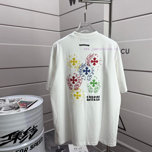 CH Kroxin 2025 Summer New Cross Incomplete Embroidered Printed Short Sleeve T-shirt Customized 5f5b574u - Image 2