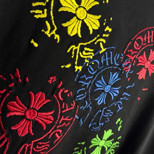 CH Kroxin 2025 Summer New Cross Incomplete Embroidered Printed Short Sleeve T-shirt Customized 4wb2wb06 - Image 8
