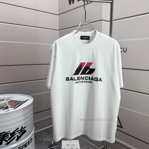 BAL * Paris * 2025 Spring And Summer New Round Neck Short Sleeve Front Logo Letter Plush+3D Sil nvvu6r6a