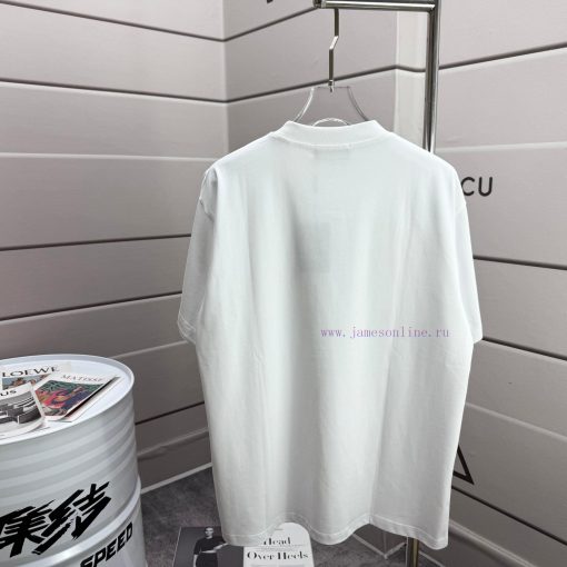 BAL * Paris * 2025 Spring And Summer New Round Neck Short Sleeve Front Logo Letter Plush+3D Sil nvvu6r6a - Image 3