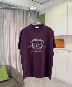 Lulu * Lulu Lemon 2025 Summer New Personalized Letter Logo Printed Custom Fabric 300g Short Sle 4fxrk96w