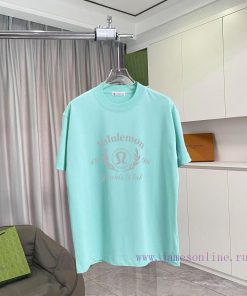 Lulu * Lulu Lemon 2025 Summer New Personalized Letter Logo Printed Custom Fabric 300g Short Sle 77tv91dq