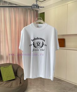 Lulu * Lulu Lemon 2025 Summer New Personalized Letter Logo Printed Custom Fabric 300g Short Sle wwdsklal