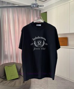 Lulu * Lulu Lemon 2025 Summer New Personalized Letter Logo Printed Custom Fabric 300g Short Sle 3i4ybwv9