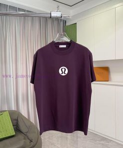 Lulu * Lulu Lemon 2025 Summer New Personalized Letter Logo Printed Custom Fabric 300g Short Sle 94bcxj94
